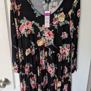 NWT Agnes & Dora XL Oakley Black Floral Muse Dress
